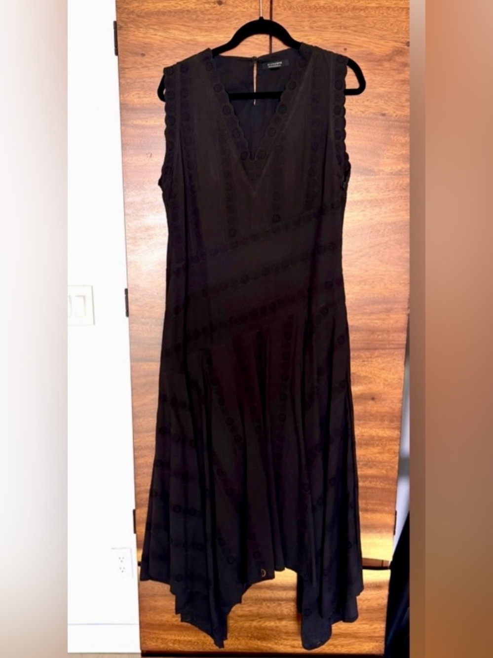 AllSaints Boho Midi Dress with Embroidery - Size 10